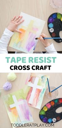 Tape Resist Cross Craft - Toddler at Play