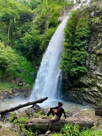 When your legs grow weary and your face glistens with sweat, the majestic Yavly waterfall stands out amidst the lush greenery, with its foamy waters helping to wash away the fatigue of the long journey 🍃  Click the link to get more info with Asia Fusion Travel 💚💙