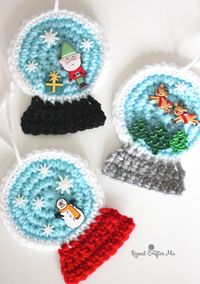 Crochet SnowGlobe Ornaments