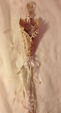 Christmas shabby chic tussy mussy with Pion design For Mother and Wintertime in Swedish Lapland and Spellbinders dies