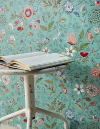 Wallpaper Carline light mint turquoise | Wallpaper from the 70s