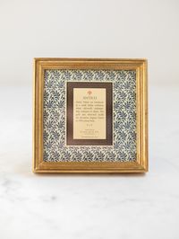 We are delighted daily by our Italian Antico frames--each time we try a new piece of artwork inside, our hearts melt a little at how quietly elegant the art becomes, encadred in this understated Italian gild. The most simple art these frames make stand out, and the most heartfelt art they turn into a timeless heirloom.