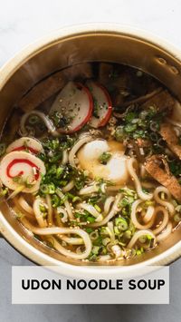 The most comforting easy meal: Udon Noodle Soup! Thick udon wheat noodles in a simple yet savory broth. The pleasure factor in this simple bowl of noodles and hot broth cannot be overstated. It's such a treat to drink the dashi broth and slurp up the chewy noodles! A favorite meal for rainy days or when you're feeling under the weather.