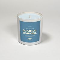 Our 100% Natural Non-Toxic Soy Wax Costal Cowgirl candle is infused with salty sea breeze, wild flowers, and warm sandalwood evoking the carefree soul of a wandering cowgirl by the ocean!