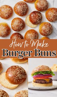 Homemade Burger Buns are SO much better than anything store-bought! Beautifully light and fluffy inside, and slightly crusty on the outside. These buns are the perfect canvas for any type of burger.