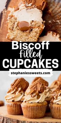 These Biscoff cupcakes are super soft cupcakes full of Biscoff! These cupcakes are full of Biscoff cookie crumbs, filled with melted cookie butter, and topped with Biscoff cookie butter frosting. If you are a Lotus Biscoff cookie lover, you will love these!