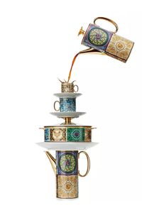 Set a stylish table with this Barocco Mosaic tableware collection from Versace Home. Crafted from porcelain, they’ve each been ornately decorated with a patchwork of four archive prints inspired by the Versace Flash 2021 collection.