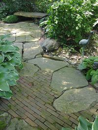 Back patio ideas - brick and flagstone