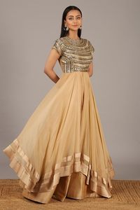 Buy Beige Coral Pink And Suit With Dhoti Pants For Women by Incheetape Online at Aza Fashions.