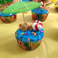 Beach themed cupcake