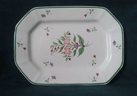 ADAMS DERBY SPRAYS SERVING PLATTER ART DECO IRONSTONE PINK PURPLE & RED FLOWERS  | eBay