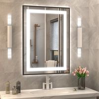 Molly Black Metal Framed LED Front Light and Backlit Anti-Fog Wall Bathroom/ Vanity Mirror
