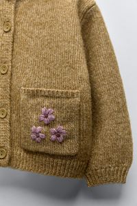 FLORAL EMBROIDERY KNIT CARDIGAN