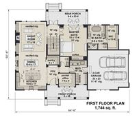 Modern Farmhouse Plan: 2,467 Square Feet, 3 Bedrooms, 2.5 Bathrooms - 098-00319