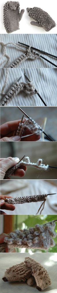 How to Knit Hedgehog Mittens