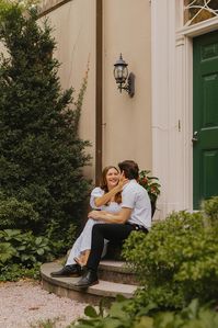 Candid Engagement Photos in Cross Estate Gardens | Vivian and Michael wanted a dreamy, garden-themed engagement session that felt like a little slice of romance straight out of Europe, and we found the perfect location at Cross Estate Gardens. Get inspired by romantic engagement photos, engagement photo poses romantic, timeless engagement photos, and timeless engagement photo outfits. Book Katarina for your New Jersey engagement photos at katarinacelinephotography.com