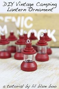 DIY Ornaments: Vintage Camping Lantern - Make this cute handmade vintage-inspired camping lantern for the Christmas tree this year.