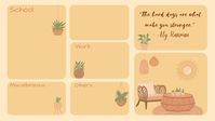 aesthetic desktop wallpaper organizer peach garden theme