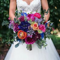 B57 Wedding Flower Bridal Bouquet Faux Boho Dusty Blue Purple Magenta Navy Jewel Tone Fuchsia Pink Peony Burgundy Cascading Silk Artificial - Etsy