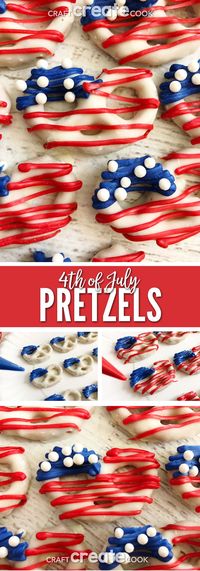 These 4th of July Pretzels are the perfect festive treat for a busy 4th of July day. #4thofJuly via @CraftCreatCook1