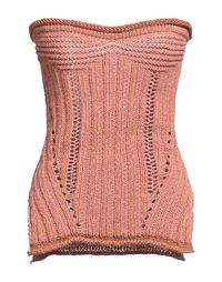 knitted, medium-weight knit, no appliqués, two-tone, deep neckline, sleeveless, no pockets , Color: Pink , Size: XS