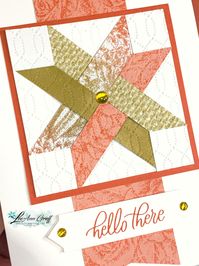 This Quilted Star card is so easy; you'll be amazed!   It features the Softly Stippled designer paper and the Softly Sophisticated bundle.  All are free during the 2024 Sale-a-Bration promotion. Watch the video or download the free project sheet here.  #Stamping, #Stampinup, #handmadecards, #FreeProjectSheet, #papercrafting, #stampinup, #papercraftingideas, #cards, #cardmaking, #QuiltedStar, #cardmakingideas, #flowerbug, #leeanngreff, #Cardvideo, #SaleaBration, #CardIdeas,