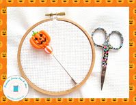 Counting Pin - Crossstitch Pin - Jack o' Lantern Counting Pin - Gift for Cross Stitcher - Decorative Pin - Marking Pin - Stick Pin