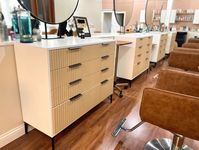 Step into a world of beauty and luxury at @blondsuitestudios' salon!   Our hearts are happy seeing our salon equipment in this stunning space.        . . . #blondsuitestudios #newbeginnings #beautygoals