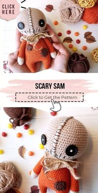 crochet Scary Sam Halloween Amigurumi easy pattern #crochetdesign #knitting #knittingideas