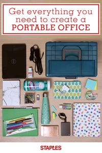 Portable file boxes are for a whole lot more than just files. Create a portable office you can tote along with you. Fill with all the essentials – laptop charger, sticky notes, paperclips, notebooks and your favorite set of pens. Find everything you need to complete your portable office at Staples.