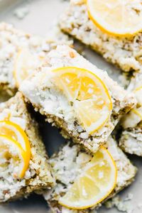 No Bake Lemon Coconut Paleo Energy Bars {Lower Sugar}