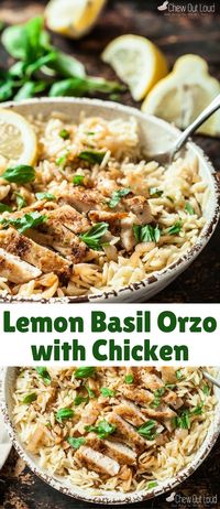 This Lemon Basil Orzo with Chicken is quick, easy, and absolutely scrumptious. It's the ultimate spring-summer dinner; light yet incredibly tasty. It's an instant hit you can count on.