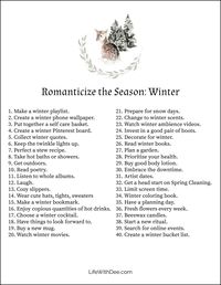 Romanticize the Season ~ Winter - Life with Dee