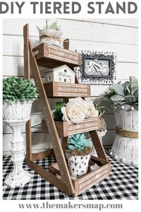 How to make a tiered plant stand or organizer DIY - Budget Decor