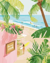 Model: Beach ClubMethod: Paint by numbersDifficulty level: EasySize(s): From 16"x20"/40x50cm to 35"x47"/90x120cm Support: Numbered linen canvasType of paint: AcrylicPackaging: Securely wrapped Packaging This paint by numbers kit contains all the necessary materials to create your artwork: 1 Numbered linen canvas 3 Different sized brushes in nylon Numbered pots of acrylic paint A miniature photo of the art work to guide you during the process 2 screws + 2 hooks for walls Note: You can also order additional paint pots for this design. Discover our blog article How to Paint by Numbers and learn how to paint like an artist.Exclusive rights © Arisa Thavee. www.theworldwideartists.com