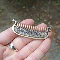 Viking Drakkar beard metal comb care & beauty – WikkedKnot jewelry