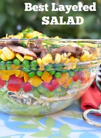 Quick & Easy, low-fat Layered Salad ~ best I have ever tasted and you can make it ahead of time!