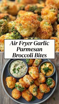 Lokking for a healthy snack or appetizer ready in 10 minutes. Try this Garlic Parmesan Broccoli Bites in Air Fryer. For my Garlic Parmesan Broccoli Bites, the florets are tossed in olive oil with minced garlic, then coated in grated Parmesan and breadcrumbs.