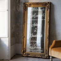 Images are not to scale and only for illustration purpose All sizes are Height x Width 1800mm x 600mm (180cm x 60cm) MIRROR NOT INCLUDED Make your wedding extra special or even gift it to your friends or family members wedding! We use only the best Materials such as Avery Dennison, Ritrama, JAC, DeTape and Polytape they all are Outdoor grade and last up to 5 Years as long as the surface is smooth and damp free during application. Please can you kindly check the sizes before any purchase! PLEASE