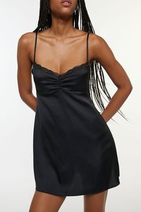 Out From Under Sweet Cheeks Lace-Back Satin Slip