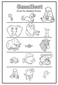 Image Result For Small Smaller Smallest Pictures Worksheets 27A