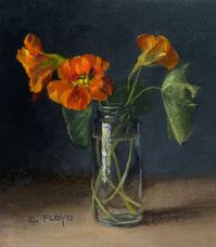 Elizabeth Floyd, "Nasturtiums" - 8x7, oil on linen - at Principle Gallery