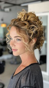 The Curly Updo is a stunning choice that adds volume and texture to long hair, perfect for special occasions. This glamorous hairstyle combines elegance with natural curls for a beautiful, romantic look. Click the pin and follow us for more stunning hairstyles! #CurlyUpdo #GlamorousHair #LongHairStyles #HairInspo #RomanticCurls