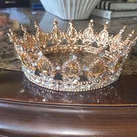 Gold/Champagne Crown For Wedding, Prom, Sweet 15/16,Birthday