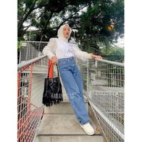 Highwaist Culottes Jeans For Women Loose | Shopee Malaysia