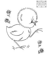 vintage baby embroidery designs | Free Cute Vintage Chicks Embroidery Transfer Patterns