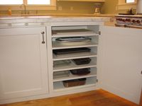 Baking pan storage. 