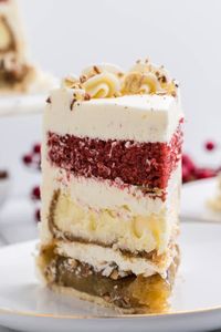 This Christmas piecaken is the perfect combination of pecan pie, vanilla bean cheesecake, and red velvet cake. It's an over the top Christmas dessert that is sure to impress!