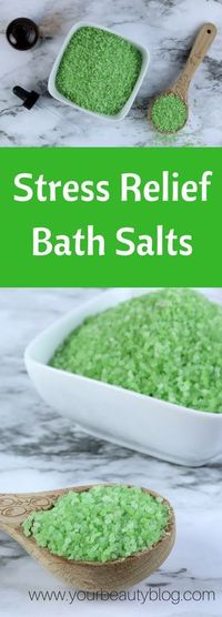 Looking for diy stress relief crafts? Try this stress relief crafts diy bath salts. It has epsom salts to relax your body and essential oils to promote stress relief. This bath salt recipe is easy to make, too. #stressrelief #diybeautyrecipes #bathsalts #essentailoils