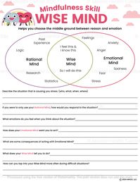 Wise Mind DBT Worksheets – Mental Health Center Kids